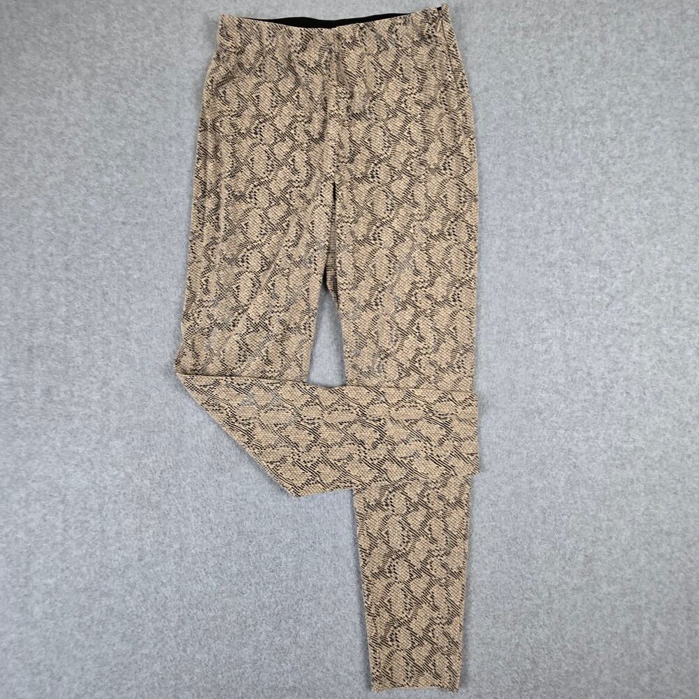 Zara Basic Pants Womens Size Small Pull On Snake Print Side Zip